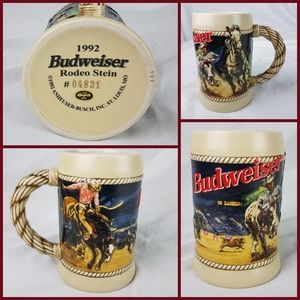 Budweiser Rodeo Stein 3-D Mug Vintage 1992
